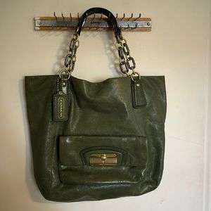 Coach Kristin green leather bag
